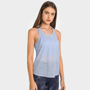 MAYLIFY Women's 2 in 1 Yoga Workout Mesh Shirts Activewear Racerback Sports Tank Tops