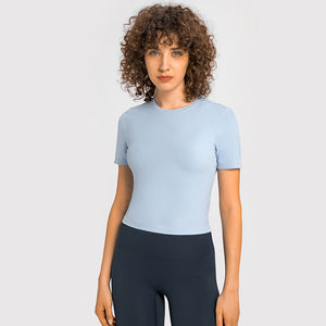 MAYLIFY Women's  Tops Ladies Sports T-Shirt, Workout Yoga Tops, Basic Short Sleeve Tee Shirts, Summer Quick Dry Fitness Gym Activewear for Running Exercise