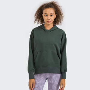 Ladies Oversized Pullover Plain Cottony-Soft Handfeel Hoodie Sweatshirt Top Jumper
