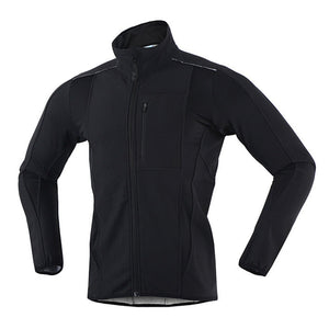 MAYLIFY Mens Cycling Jersey, Windproof Warm Winter Cycle Tops, Long Sleeves Water-Resistant Lightweight Thermal Bike Jacket, Windproof Bicycle Shirt for Riding, and Running