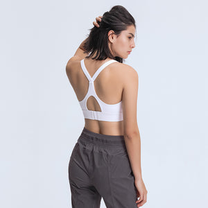 MAYLIFY Sports Bra for Women Criss-Cross Back Padded Strappy Sports Bras Medium Support Yoga Bra with Removable Cups