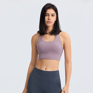 MAYLIFY Women's Built Up Tank Style Sports Bra Comfort Front Close Sport Bra With Mesh back