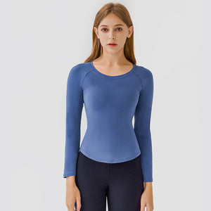 YOGA Women's Seamless Long Sleeve Running Top Gym Sports Workout Casual T-Shirts