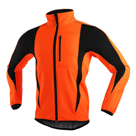 MAYLIFY Mens Cycling Jersey, Windproof Warm Winter Cycle Tops, Long Sleeves Water-Resistant Lightweight Thermal Bike Jacket, Windproof Bicycle Shirt for Riding, and Running