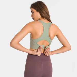 MAYLIFY Racerback Sports Bra for Women- Padded Seamless Activewear Bras for Yoga Gym Workout Fitness