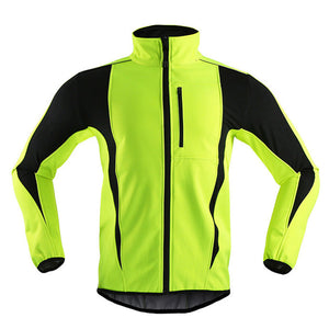 MAYLIFY Mens Cycling Jersey, Windproof Warm Winter Cycle Tops, Long Sleeves Water-Resistant Lightweight Thermal Bike Jacket, Windproof Bicycle Shirt for Riding, and Running