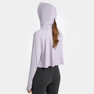 Womens Full Zip Hoodie Running Jacket long sleeve Workout Sports Shirts Yoga Training Tops  Sun Protection with Thumb Holes