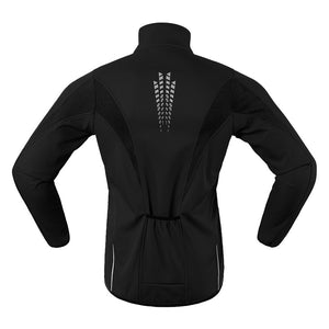 MAYLIFY Mens Cycling Jersey, Windproof Warm Winter Cycle Tops, Long Sleeves Water-Resistant Lightweight Thermal Bike Jacket, Windproof Bicycle Shirt for Riding, and Running