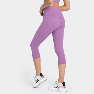 MAYLIFY Breathable Women High Elastic Yoga Pants Tights Quick Dry Sports Solid Color Leggings with Pocket