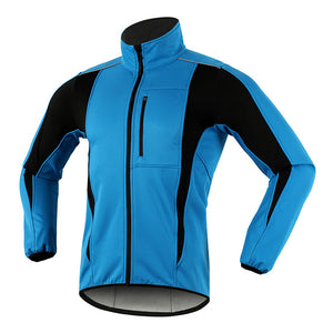MAYLIFY Mens Cycling Jersey, Windproof Warm Winter Cycle Tops, Long Sleeves Water-Resistant Lightweight Thermal Bike Jacket, Windproof Bicycle Shirt for Riding, and Running