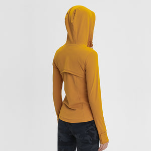 Women's Running Jacket Slim Fit and Cottony-Soft Handfeel Sports Tops with Full Zip Side Pocket with Thumb Hole