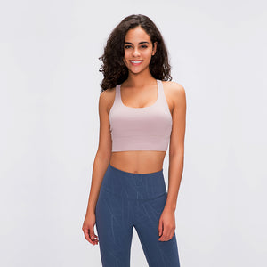 MAYLIFY Strappy Back Wirefree Padded Workout Yoga Sports Bra  shockproof women's bra