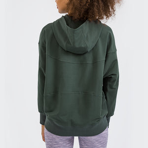 Ladies Oversized Pullover Plain Cottony-Soft Handfeel Hoodie Sweatshirt Top Jumper