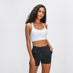 Longline Sports Bra Gym Athletic Fitness Clothing Padded Sexy High Strength Strappy Womens Yoga Bra