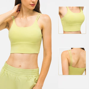 MAYLIFY Women's Longline Yoga Bra Fitness Straps Wirefree Padded Sports Bra