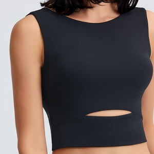 Women Padded Sports Bra - Seamless Comfort Bra Longline Crop Top for Fitness Workout Running Yoga Tank Tops