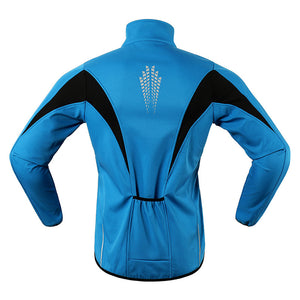MAYLIFY Mens Cycling Jersey, Windproof Warm Winter Cycle Tops, Long Sleeves Water-Resistant Lightweight Thermal Bike Jacket, Windproof Bicycle Shirt for Riding, and Running
