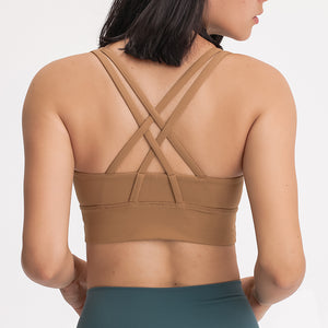 MAYLIFY Strappy Sports Bra for Women Sexy cross for Yoga Running Athletic Gym Workout Fitness