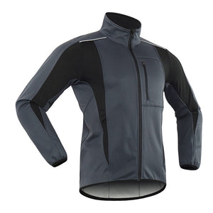 MAYLIFY Mens Cycling Jersey, Windproof Warm Winter Cycle Tops, Long Sleeves Water-Resistant Lightweight Thermal Bike Jacket, Windproof Bicycle Shirt for Riding, and Running