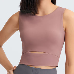 Women Padded Sports Bra - Seamless Comfort Bra Longline Crop Top for Fitness Workout Running Yoga Tank Tops