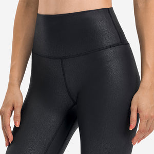 MAYLIFY Women's Fashion Coated Faux Leather Legging High Waist Pants Workout Tights