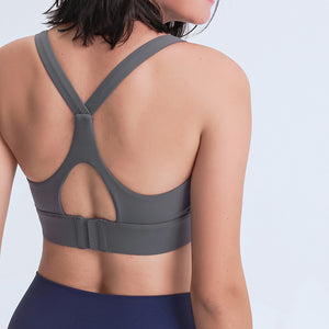 MAYLIFY Sports Bra for Women Criss-Cross Back Padded Strappy Sports Bras Medium Support Yoga Bra with Removable Cups