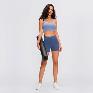 MAYLIFY Strappy Back Wirefree Padded Workout Yoga Sports Bra  shockproof women's bra