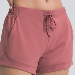 Performance Workout Women's Athletic Running Fitness Blank Plain Gym Shorts Women Active Shorts with Pockets