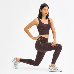 MAYLIFY Women Sports Bra Longline Crop Tank Top Padded Workout Running Yoga