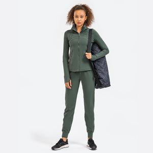 Women's Running Jacket Slim Fit and Cottony-Soft Handfeel Sports Tops with Full Zip Side Pocket