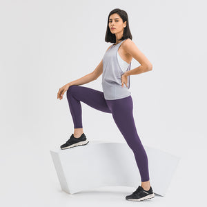 Women's Workout Tank Tops Tie Back High Neck Pima Cotton Yoga Shirts Loose fit Athletic Sports Top