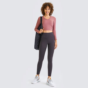 YOGA Women's Seamless Long Sleeve Running Top Gym Sports Workout Casual T-Shirts