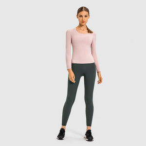 MAYLIFY Women's Seamless Long Sleeve Running Top Gym Sports Workout Casual T-Shirts