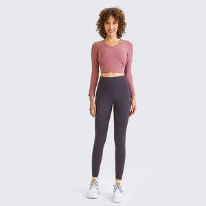 YOGA Women's Seamless Long Sleeve Running Top Gym Sports Workout Casual T-Shirts