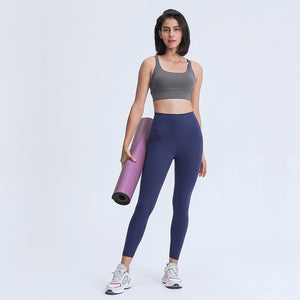 MAYLIFY Sports Bra for Women Criss-Cross Back Padded Strappy Sports Bras Medium Support Yoga Bra with Removable Cups