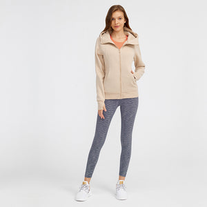 MAYLIFY Women's Running Jacket Hoodie Sports Thick warm Tops with Full Zip Side Pocket