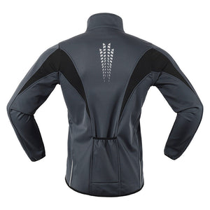 MAYLIFY Mens Cycling Jersey, Windproof Warm Winter Cycle Tops, Long Sleeves Water-Resistant Lightweight Thermal Bike Jacket, Windproof Bicycle Shirt for Riding, and Running