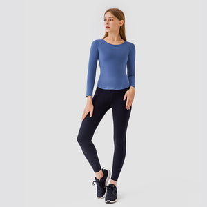 YOGA Women's Seamless Long Sleeve Running Top Gym Sports Workout Casual T-Shirts