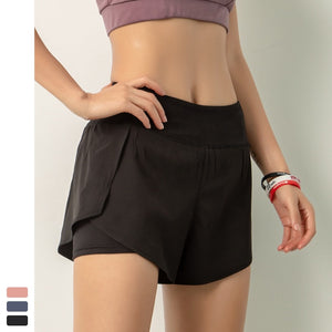 Womens High Waisted Running Shorts Quick Dry Athletic Workout Shorts with Liner Pockets