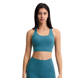 MAYLIFY Women's Built Up Tank Style Sports Bra Comfort Front Close Sport Bra With Mesh back
