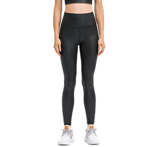 MAYLIFY Women's Fashion Coated Faux Leather Legging High Waist Pants Workout Tights