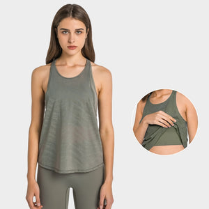 MAYLIFY Women's 2 in 1 Yoga Workout Mesh Shirts Activewear Racerback Sports Tank Tops