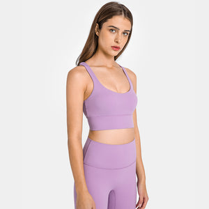 MAYLIFY Strappy Sports Bras-Criss Cross Back Workout Padded Wireless Yoga Bra