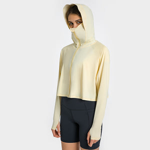 Womens Full Zip Hoodie Running Jacket long sleeve Workout Sports Shirts Yoga Training Tops  Sun Protection with Thumb Holes