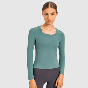 MAYLIFY Women's Seamless Long Sleeve Running Top Gym Sports Workout Casual T-Shirts