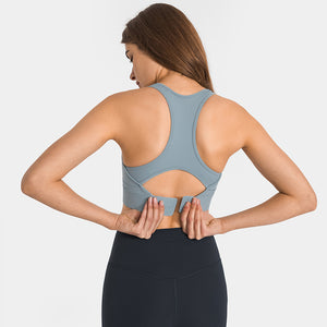 MAYLIFY Racerback Sports Bra for Women- Padded Seamless Activewear Bras for Yoga Gym Workout Fitness