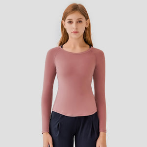 YOGA Women's Seamless Long Sleeve Running Top Gym Sports Workout Casual T-Shirts