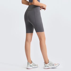 MAYLIFY Workout Running Shorts with Deep Pockets high Waist Yoga Shorts for Women's Tummy Control Fitness Athletic