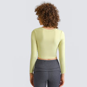 YOGA Women's Seamless Long Sleeve Running Top Gym Sports Workout Casual T-Shirts