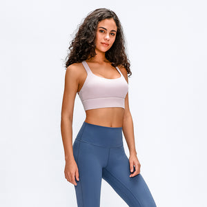 Longline Sports Bra Gym Athletic Fitness Clothing Padded Sexy High Strength Strappy Womens Yoga Bra